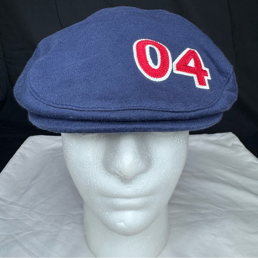 2004 Roots Greece Olympics Team USA Blue Flat Cap Newsboy Cabbie Beret Hat S/M - Picture 1 of 12